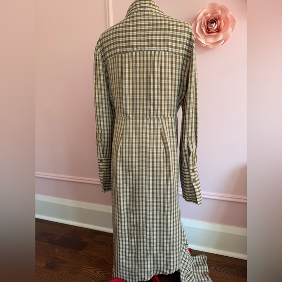 TOPSHOP Asymmetric Midi Dress, Plaid, Button-down, Cuffs, Women’s US 6 - Picture 10 of 15